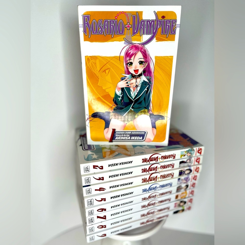Rosario + Vampire by Akihisa Ikeda Volume 1,2,3,4,5,6,7, 8,&9 Manga Comic Book